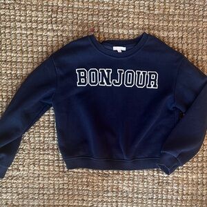 GB girls Navy Bonjour Sweatshirt